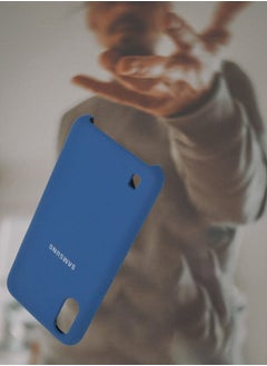 Logo Silicone Protective Cover for Samsung Galaxy A01 Slim Stylish Case with Inside Microfiber Lining  - Image 2