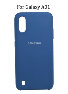 Logo Silicone Protective Cover for Samsung Galaxy A01 Slim Stylish Case with Inside Microfiber Lining  - Image 1