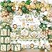Bezkega Safari Baby Shower Decorations262pcs Wild Birthday Decorations Jungle Baby Shower Decorations Plates and Napkin Cups Backdrop Banner Tablecloth Balloons Garland BoxesServes 20 - Image 3