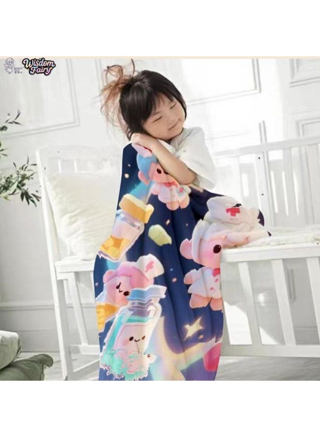 عام Wisdom Fairy (أحدث) بطانية رقيقة من الفانيلا (دافئة ومريحة، ومناسبة للنوم، واستخدام اللعبة، وإزالة الغبار والرمل) 150 سم * 200 سم - 62 - Image 1