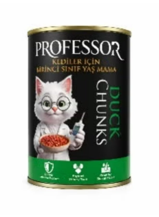 Professor Chunks Can Food For Adult Cat - Duck 400 GM Pack of 6