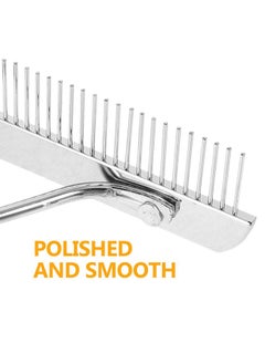 POPETPOP Horse Grooming Tool - Mane and Tail Comb with Wood Handle, Hair Brush, and Leather Cleaning Rake  - Image 4