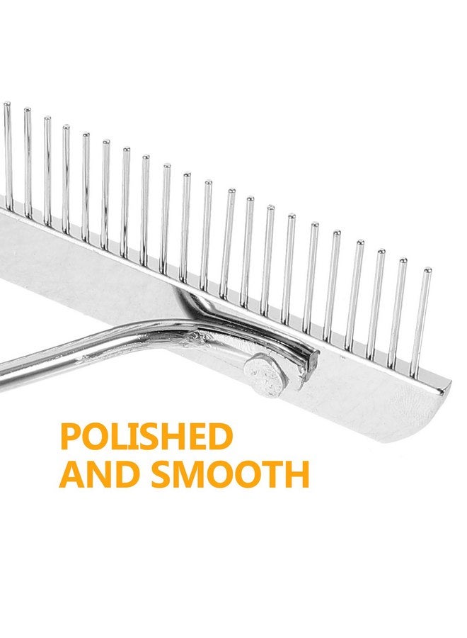 POPETPOP Horse Grooming Tool - Mane and Tail Comb with Wood Handle, Hair Brush, and Leather Cleaning Rake - Image 4