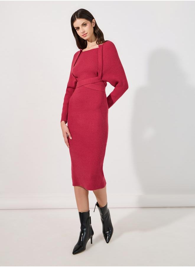 Cross Strap Tie-Up Waistband Knit Sweater Midi Dress - pzsku/Z6B17AAA0CAEE2DA001BEZ/45/_/1728386452/aeae3f0e-c43b-4b74-b0dc-66c046ecf7e7