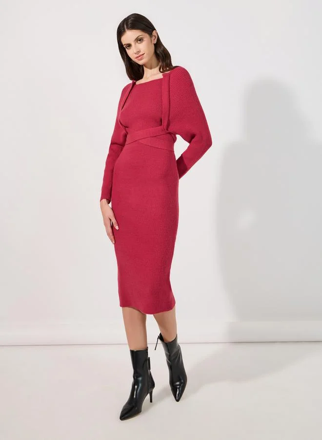 Styli Ribbed Midi Dress