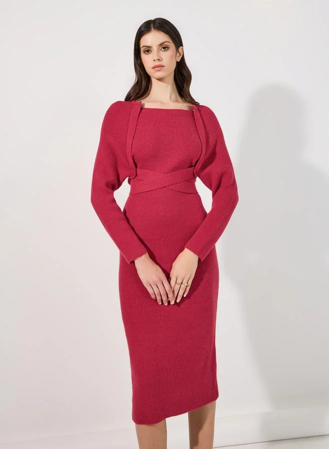 Styli Ribbed Midi Dress