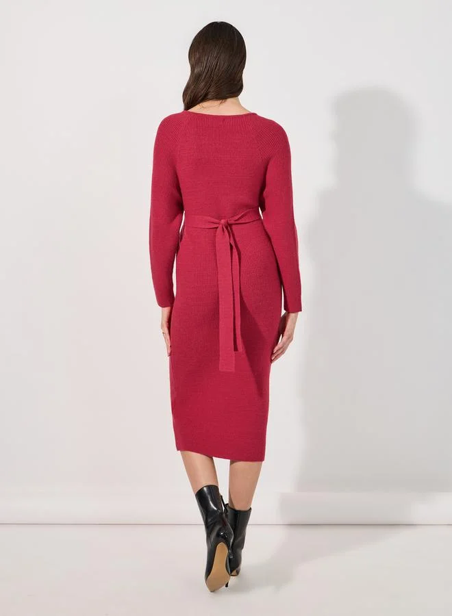 Styli Ribbed Midi Dress