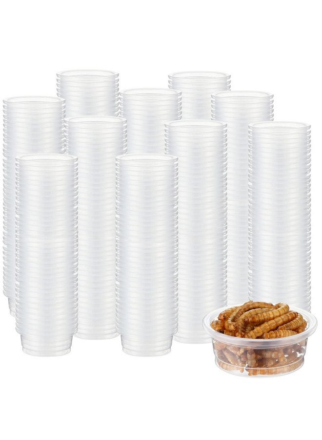 EBOOT 500 Pcs Gecko Food and Water Cups Small Plastic Feeder Cups Reptiles Accessories Reptile Water Bowl Gecko Food Cups Reptile Feeding Bowls for Gecko Lizards Tarantula and Other Small Pets (0.5oz) - Image 1