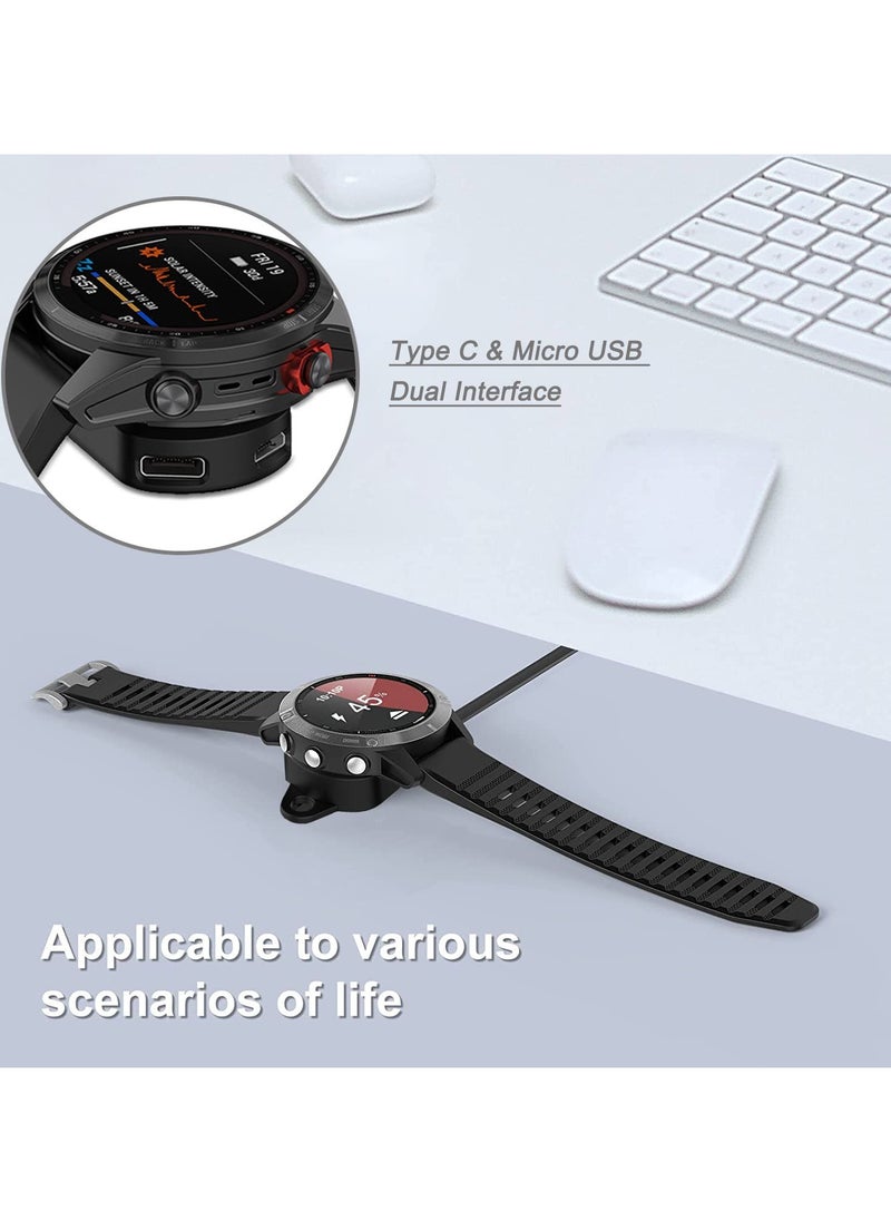 سيوسي محول قاعدة شحن لساعة Garmin، USB C وMicro USB Watch شاحن محول موصل محول قاعدة توصيل، متوافق مع Fenix، Instinct، Tide، التكتيكية، Forerunner، والمزيد من السلاسل  - Image 5