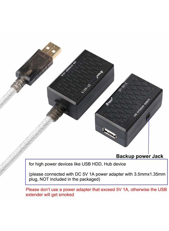 DTech USB to RJ45 Extender over Cat5 Cat5e Ethernet Cable Extension Adapter Set Connection up to 200ft - Image 3