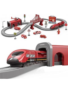 Battery Operated Train Set for Kids - 66 Pcs Electric Railway Tracks Playset with Toy Cars - Perfect Gift for Boys and Girls Ages 3-7