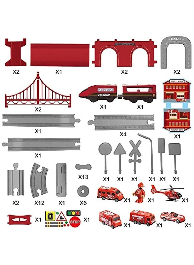 DURKU - Battery Operated Train Set for Kids - 66 Pcs Electric Railway Tracks Playset with Toy Cars - Perfect Gift for Boys and Girls Ages 3-7 - Image 1