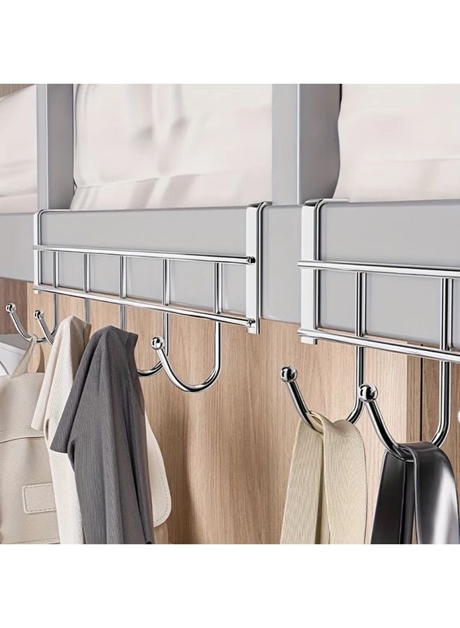 حامل كبير بخمسة خطافات للتعليق على الباب، رف متين مقاوم للصدأ للتركيب على الحائط، لا حاجة لأدوات. - Image 2