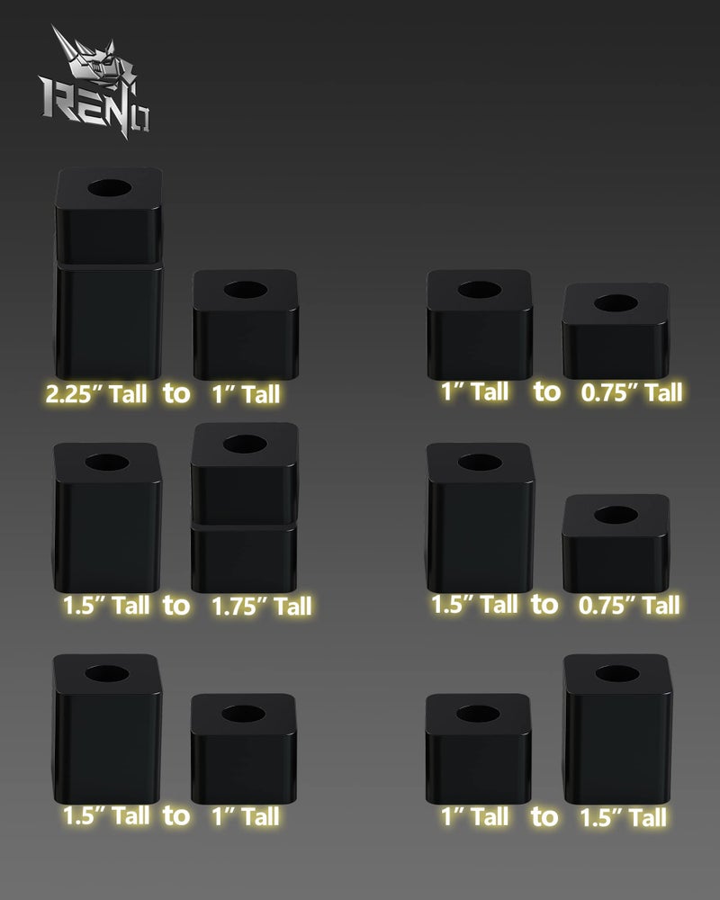 Reno مسافات مقاعد رينو، مجموعة رفع مقعد السائق أو الراكب 3/4"-2.25" متوافقة مع F150 2015+ / F250 F350 F450 سوبر ديوتي 2017+ - رفع الجزء الأمامي والخلفي من المقعد الأمامي - Image 5