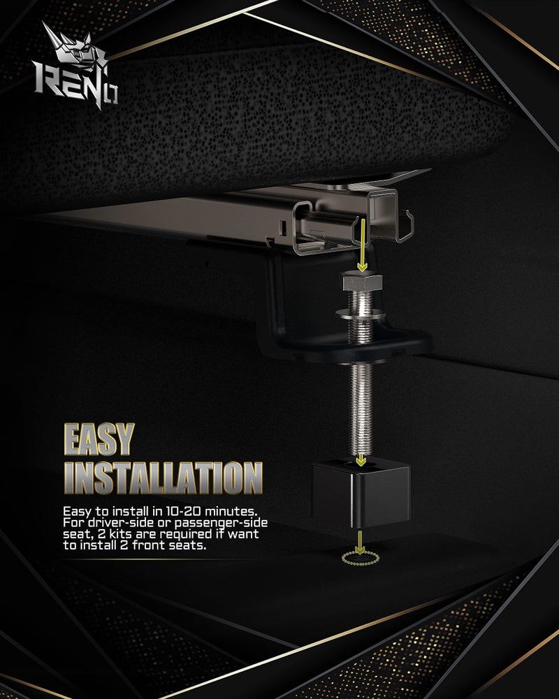 Reno مسافات مقاعد رينو، مجموعة رفع مقعد السائق أو الراكب 3/4"-2.25" متوافقة مع F150 2015+ / F250 F350 F450 سوبر ديوتي 2017+ - رفع الجزء الأمامي والخلفي من المقعد الأمامي - Image 3