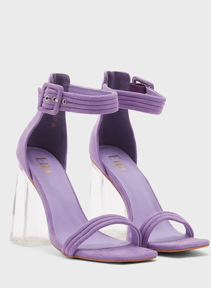ELLA Buckle Detail Perplex Heel Sandal