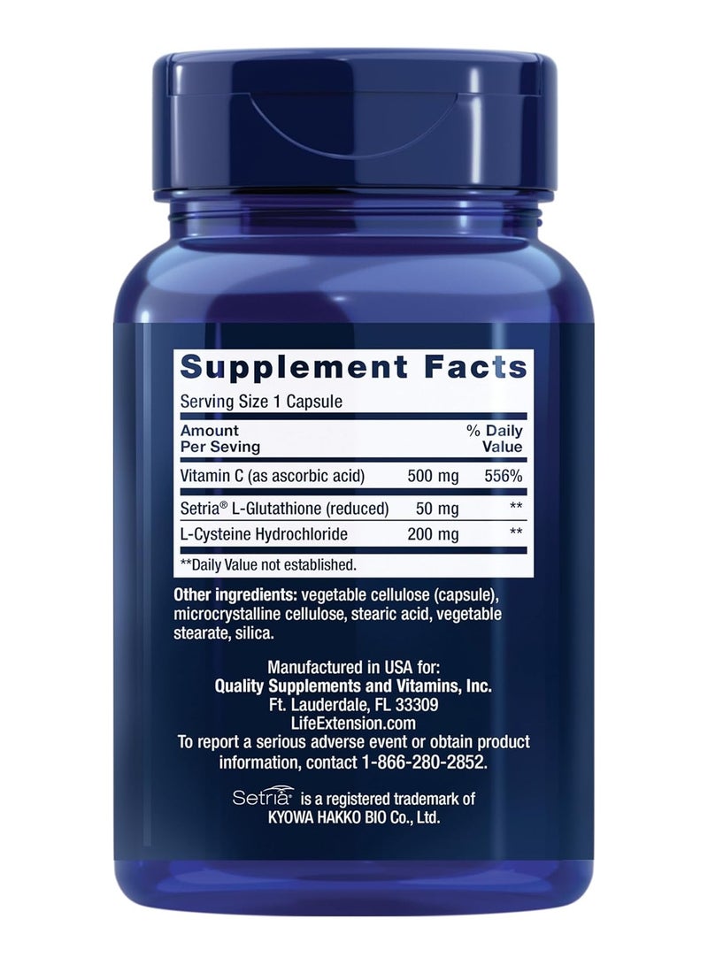 Life Extension Glutathione, Cysteine & C, Amino Acids for Immune Support, Dietary Supplement - 100 Capsules - Image 2