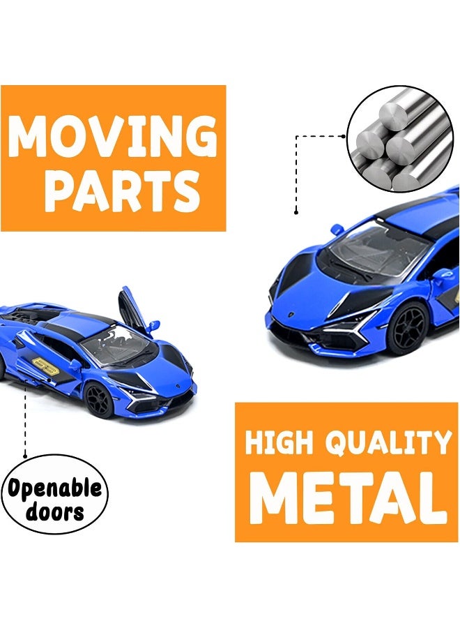 Kinsmart سيارة لامبورغيني ريفولتوا بمقياس 1:38 مع أبواب قابلة للفتح وآلية سحب للخلف من معدن مصبوب - Image 5