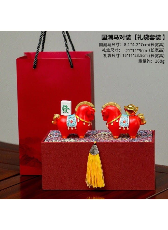 Year Of The Horse Chinese Style Ornaments Business Gift Set New Year Gift New High-end Souvenir Desktop Decoration Pony