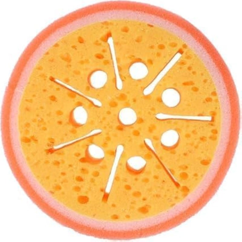 Cleaning Bath Loofah - Creative Fruit Shaped Bath Sponges with Exfoliating Brushes for Kids, for Fun and Gentle Cleansing, Perfect for Making Bath Time Fun.(1 Pack)-orange