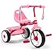 Radio Flyer 415PS Kids Readily Assembled Steel Framed Adjustable Beginner Fold 2 Go Trike with Spacious Storage Bin and Handle Streamers Pink - Image 4