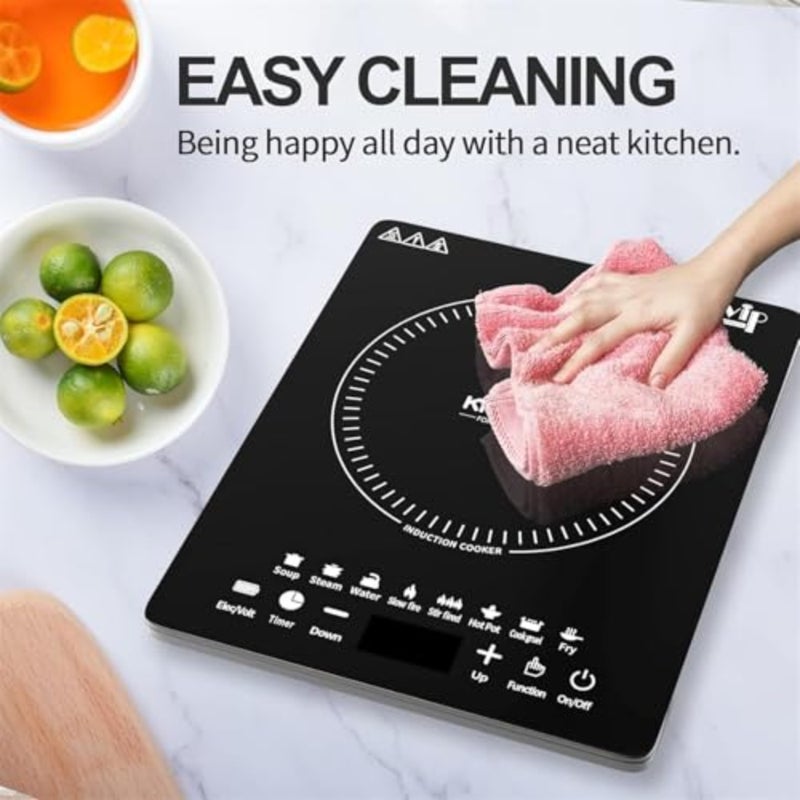 Portable Induction Cooktop, Low Noise Hot Plate Single Electric Cooktops Countertop Stove with Timer - Image 4