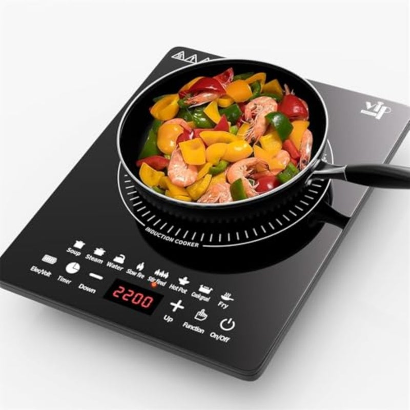 Portable Induction Cooktop, Low Noise Hot Plate Single Electric Cooktops Countertop Stove with Timer - Image 1