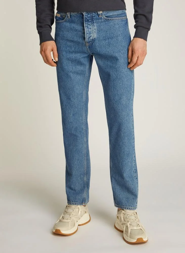 كالفن كلاين جينز Straight Fit Mid Wash Jeans