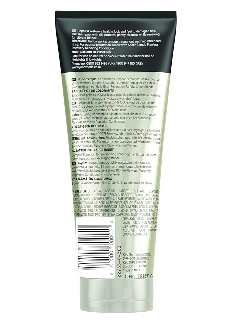 John Frieda - Sheer Blonde Flawless Recovery Repairing Shampoo 250 ml Shampoo for Dry Blonde Hair - Image 1