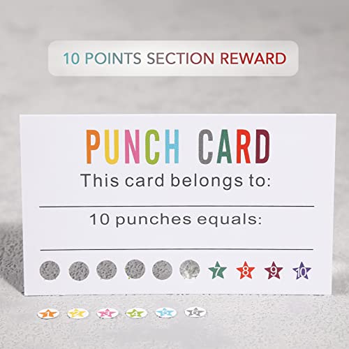 ONEDONE Reward Punch Cards Pack of 200 with Hole Puncher Behavior Incentive Awards for Teachers Kids Students Home Classroom School Business Loyalty Card - 3.5" x 2" - Image 5