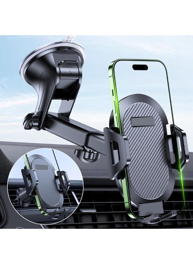 Eleish Car Phone Holder, Mobile Holder For Car Long Arm Phone Holder Car for Dashboard Windshield Air Vent【Heat-Resistant Strong Suction Cup】Car Mobile Holder Compatible with All Smartphones - Image 1