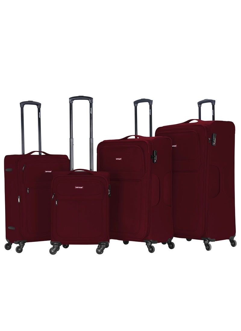 VIPTOUR - Set of 4 Light Weight Polyester Jacqard Trolley Luggage With Number Lock 20,24,28,32 Inches - Image 1