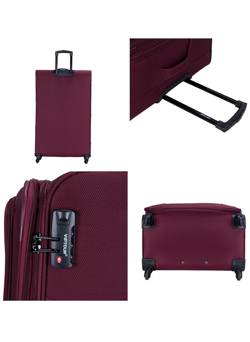 VIPTOUR - Set of 4 Light Weight Polyester Jacqard Trolley Luggage With Number Lock 20,24,28,32 Inches - Image 1