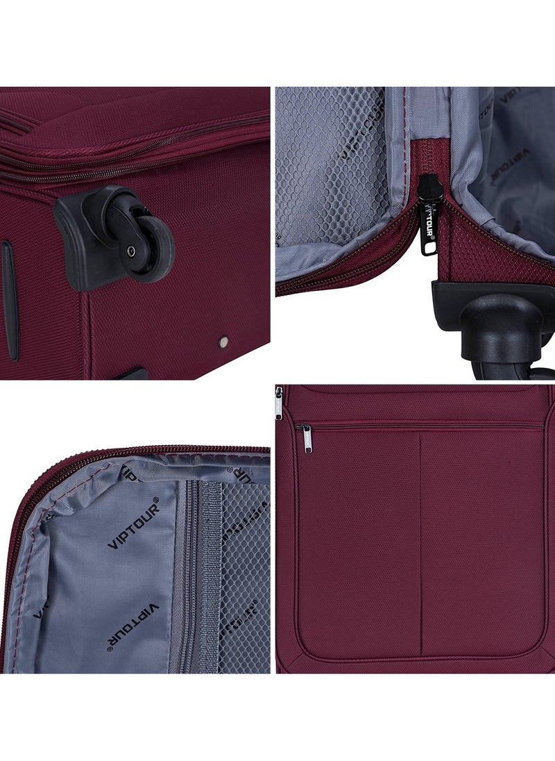 VIPTOUR - Set of 4 Light Weight Polyester Jacqard Trolley Luggage With Number Lock 20,24,28,32 Inches - Image 1