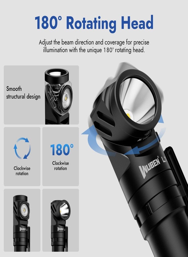 WUBEN L1 Rechargeable Flashlight High Lumens, 2000 Lumen Bright Tactical Flashlight, Dual Light Sources Pocket Flashlight, IP68 Waterproof Magnetic Camping Flashlight for Home Outdoors Emergency (P9) - Image 5