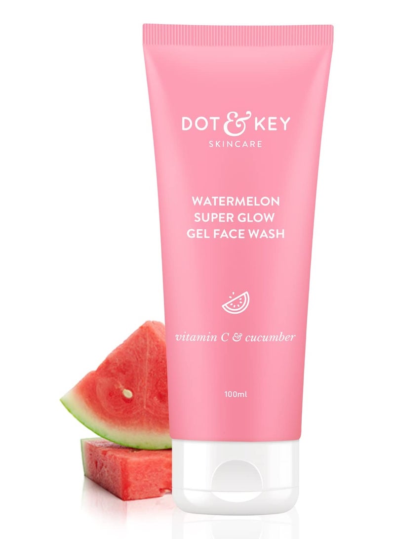 دوت آند كي جل غسول الوجه سوبر جلو بفيتامين سي والخيار من دوت آند كي البطيخ | غسول الوجه للبشرة المتوهجة | غسول الوجه الخالي من الزيوت | يزيل الزيوت والأوساخ الزائدة | للبشرة المختلطة والدهنية | للنساء والرجال | - Image 1