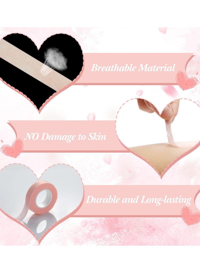 Eyelash Extension Tape - 3 Rolls of Breathable Microporous Fabric Tape (0.5" x 10 yds) with Heart Tape Dispenser Cutter for Eyelash Extension Supplies. Perfect for Professional Use! - Image 2
