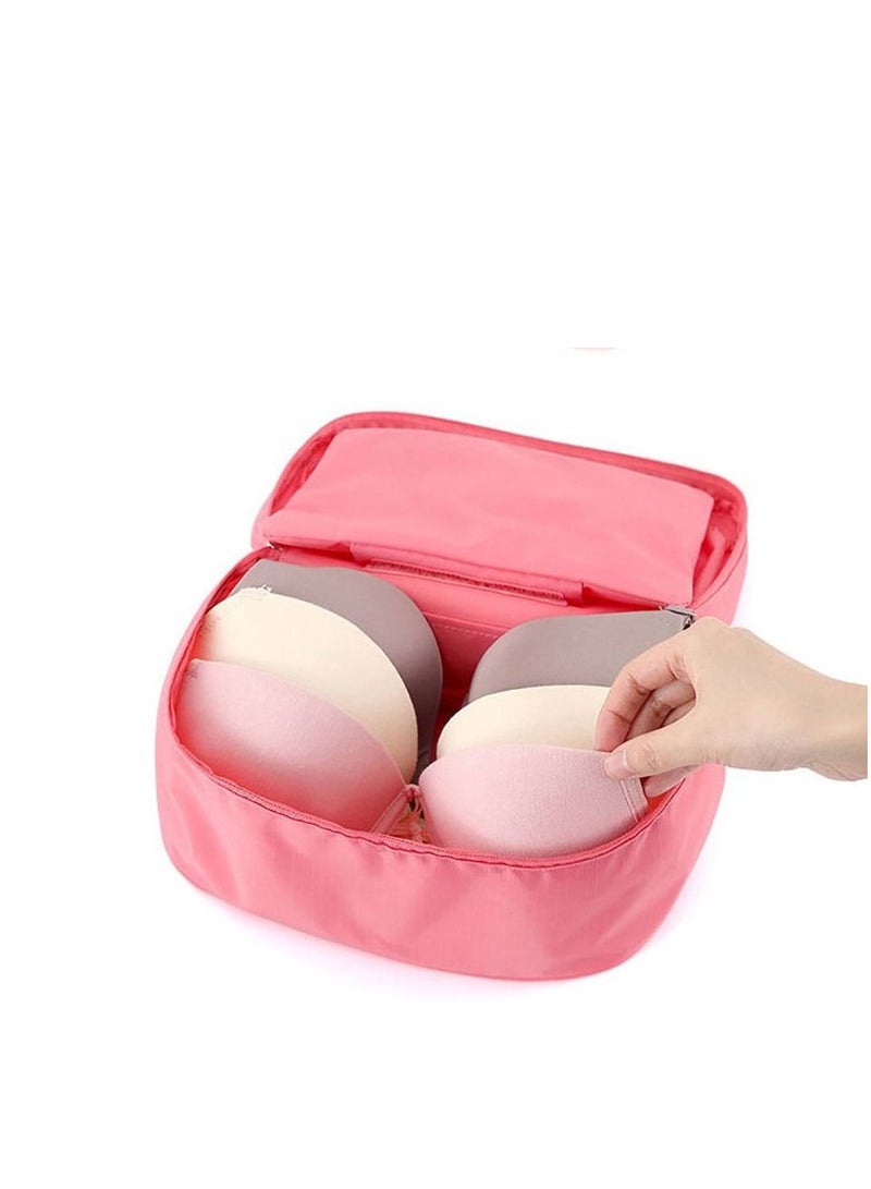 Y&D Travel Organizer, Underwear Bag, Portable Multi-Functional Socks Bra Organizer Case Storage Bag Packing Cube Cosmetic (Pink) - Image 1