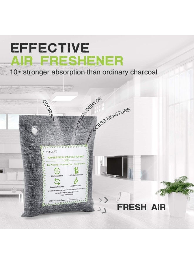 CLEVAST 14 Pack Activated Bamboo Charcoal Air Purifying Bags(2x200g, 12x50g), Natural Fresh Odor Absorber, Deodorizer and Moisture Eliminator, Air Purifier for Home, Closet, Shoe, Car Air freshener  - Image 3