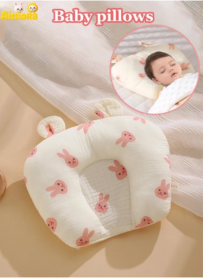 Aissiora Baby neck support pillow Baby's head shaping pillow Prevention and correction of flat heads Cotton baby pillow Suitable for newborns  - Image 1