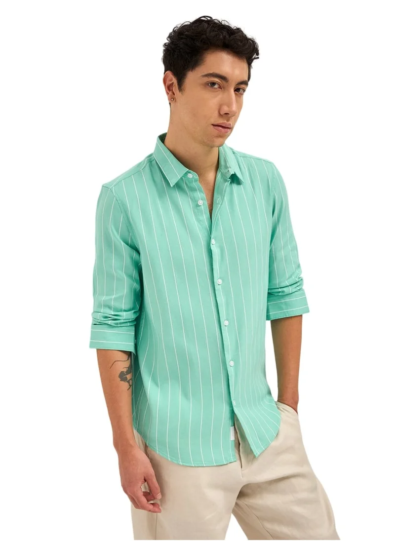 THE BEAR HOUSE Cotton Shirt for Men | Slim Fit, Long Sleeve, Casual & Formal Wear | Soft, Breathable Fabric for Office, Everyday, & All-Season Use in Classic & Trendy