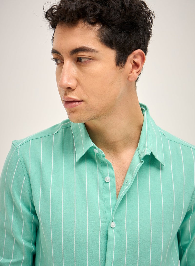 THE BEAR HOUSE Cotton Shirt for Men | Slim Fit, Long Sleeve, Casual & Formal Wear | Soft, Breathable Fabric for Office, Everyday, & All-Season Use in Classic & Trendy - Image 2