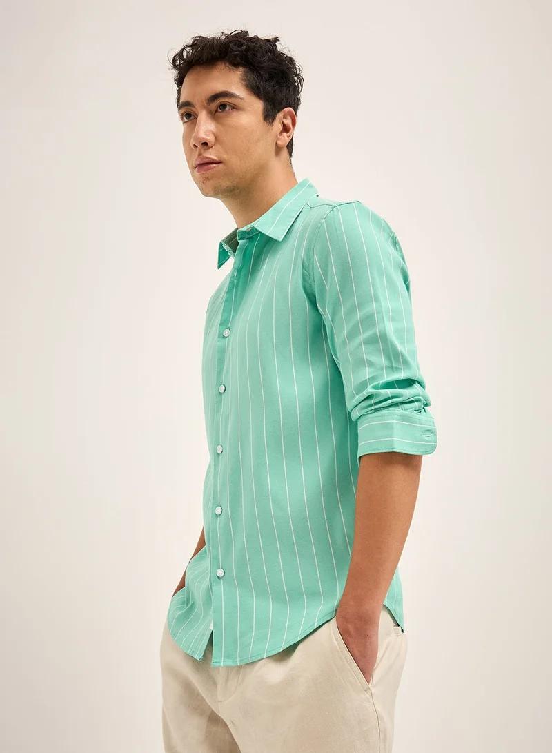THE BEAR HOUSE Cotton Shirt for Men | Slim Fit, Long Sleeve, Casual & Formal Wear | Soft, Breathable Fabric for Office, Everyday, & All-Season Use in Classic & Trendy