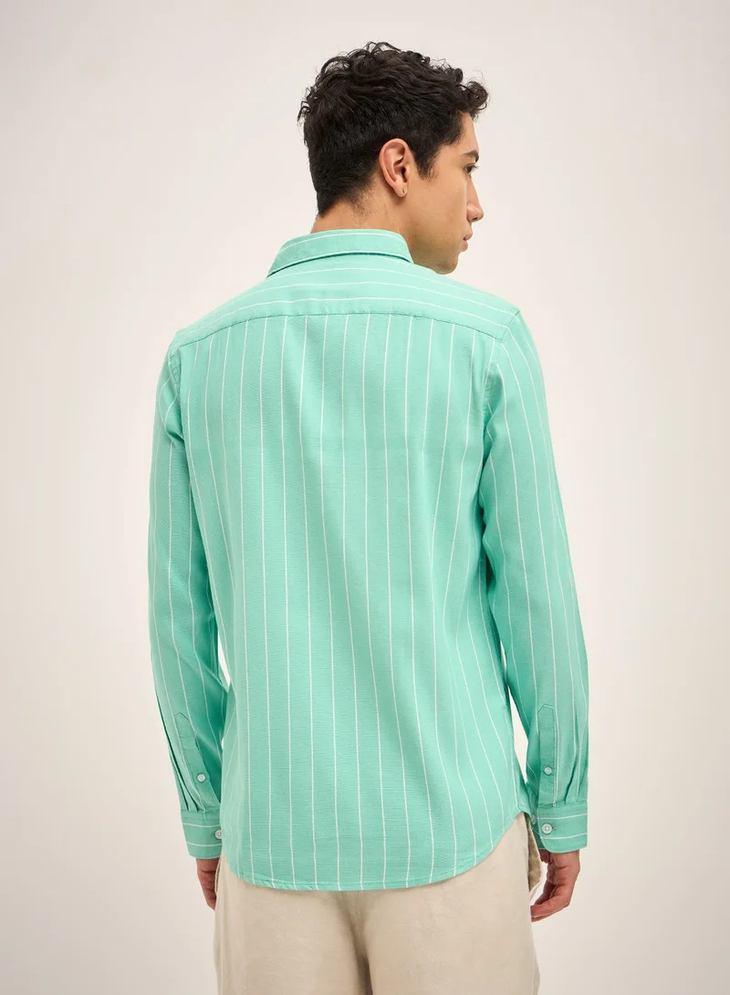 THE BEAR HOUSE Cotton Shirt for Men | Slim Fit, Long Sleeve, Casual & Formal Wear | Soft, Breathable Fabric for Office, Everyday, & All-Season Use in Classic & Trendy
