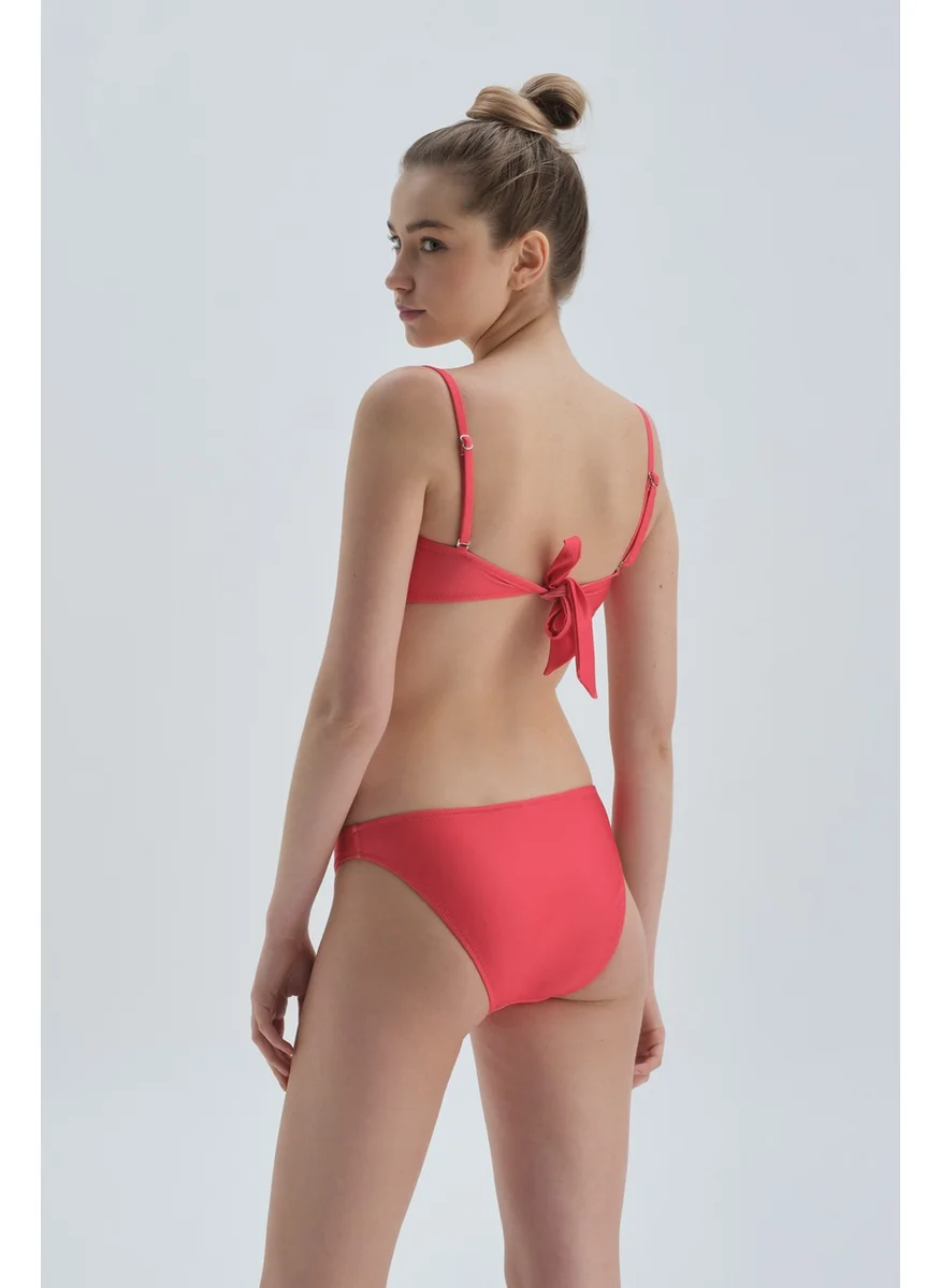 داجي Red Normal Waist Bikini Bottom