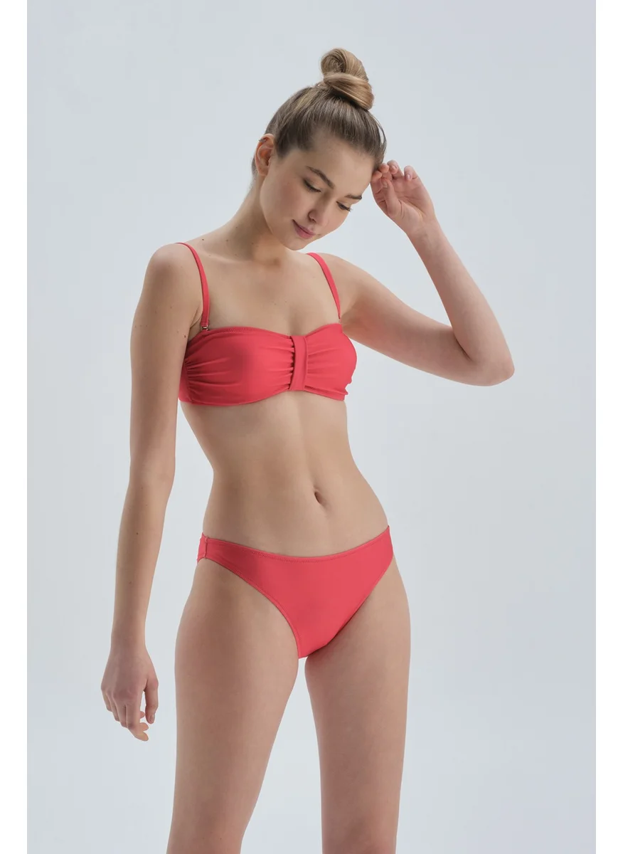 داجي Red Normal Waist Bikini Bottom