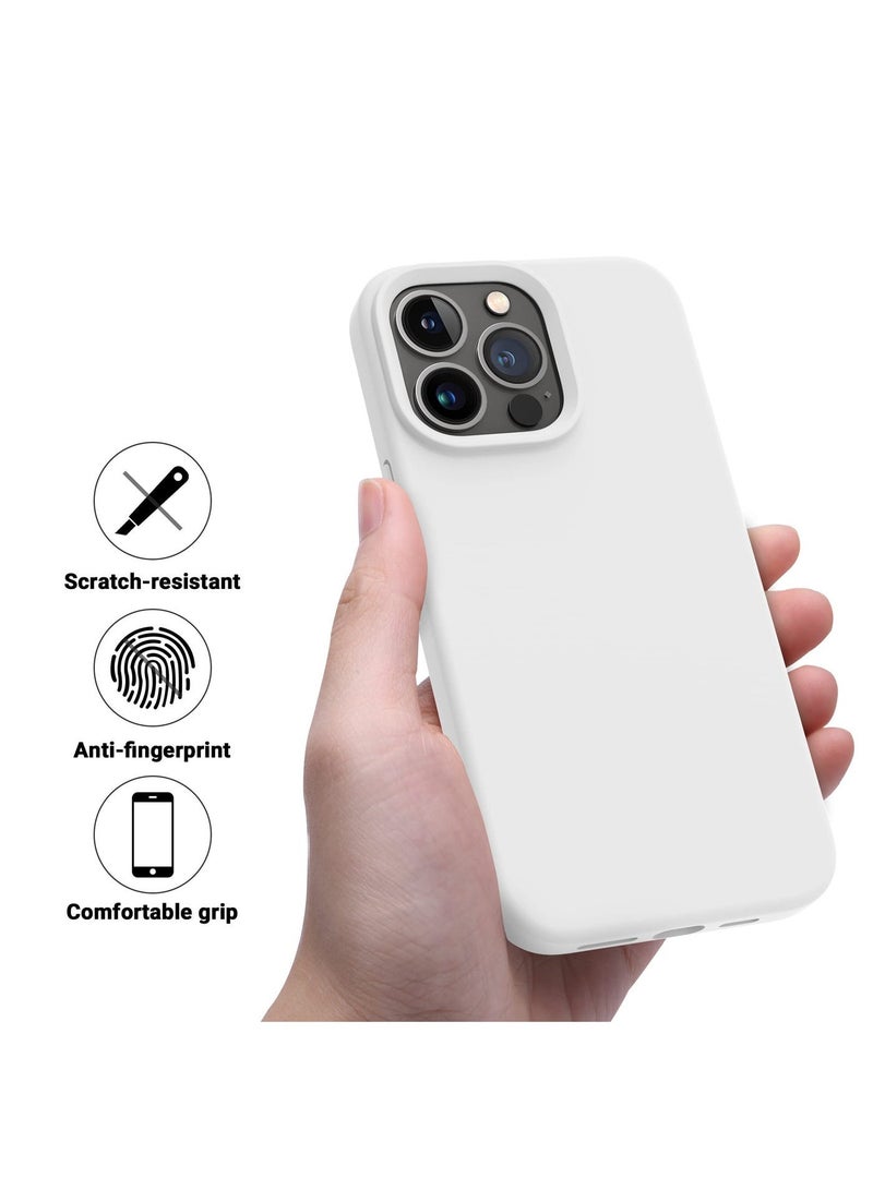 متوافق مع جراب iPhone 12 Pro Max مقاس 6.7 بوصة من السيليكون السائل النحيف 4 طبقات من مطاط الجل الناعم المقاوم للصدمات مع بطانة من الألياف الدقيقة المضادة للخدش (أبيض) - Image 5