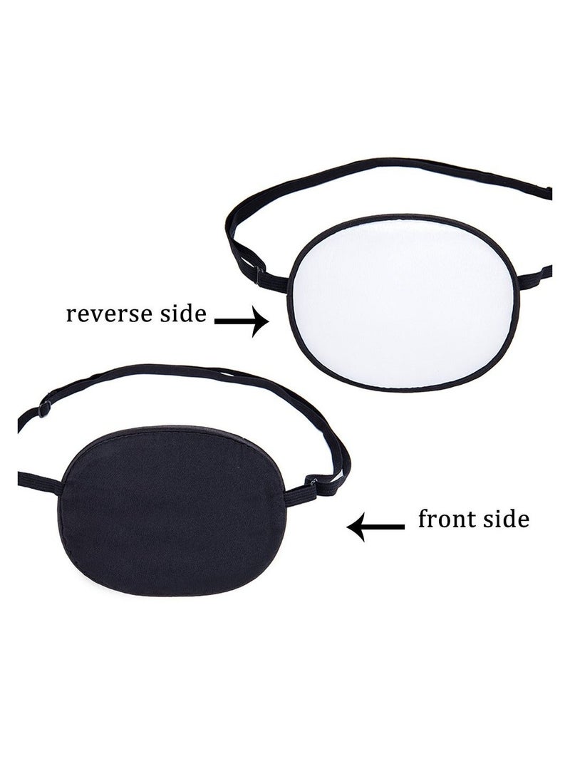 Generic - Eye Patch Single Eye Mask, Adjustable Eye Patches Adults/Kids Soft and Comfortable Eyepatch with Elastic Belt for Treat Amblyopia Lazy Eye Strabismus For Training, Size About 9x7cm - Image 1