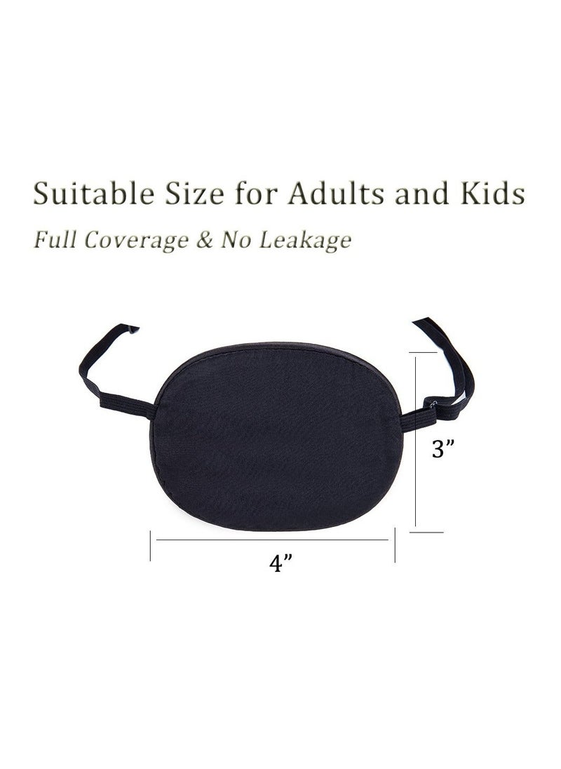 Generic - Eye Patch Single Eye Mask, Adjustable Eye Patches Adults/Kids Soft and Comfortable Eyepatch with Elastic Belt for Treat Amblyopia Lazy Eye Strabismus For Training, Size About 9x7cm - Image 1