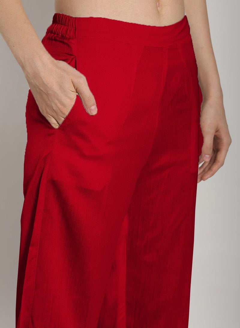 Abhishti Straight pant -scarlet red  - Image 2